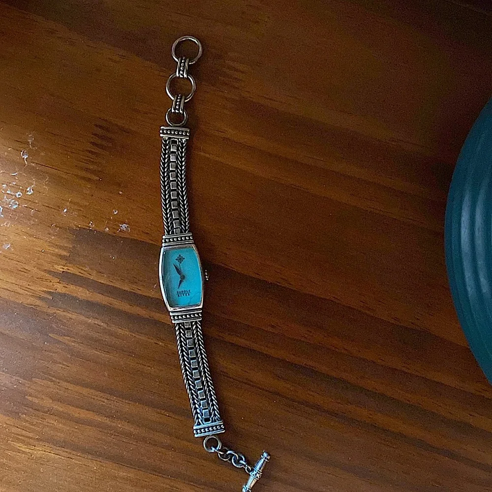 Saddle River Turquoise Watch with Silver Accents - Picture 2 of 5
